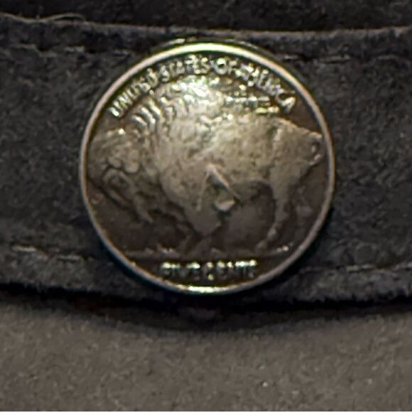Minnetonka The Outback Buffalo Nickel Hat Genuine Leather Black Sz S - Picture 8 of 16